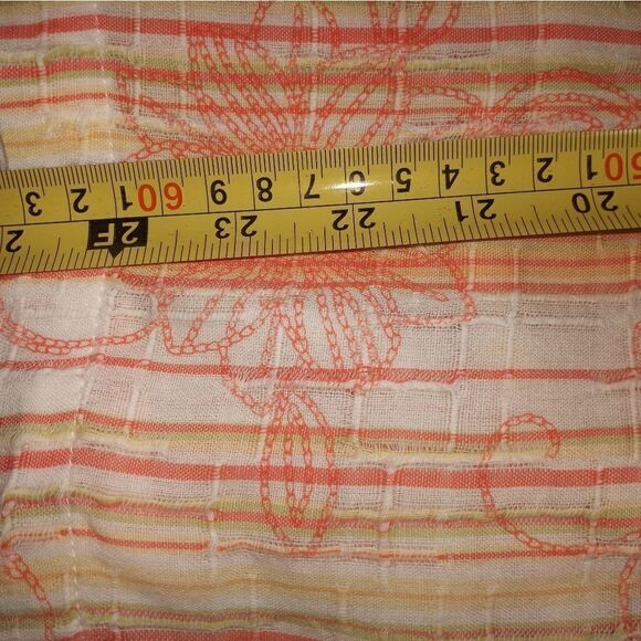 Alfred Dunner Women's 14 White Pink Striped 3/4 Sleeve V-Neck 100% Cotton Top - Picture 9 of 9